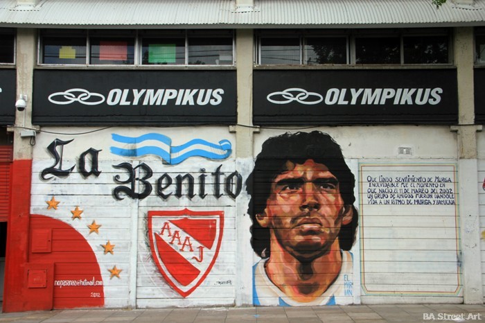 maradona mural cancha de argentinos juniors buenos aires buenosairesstreetart.com